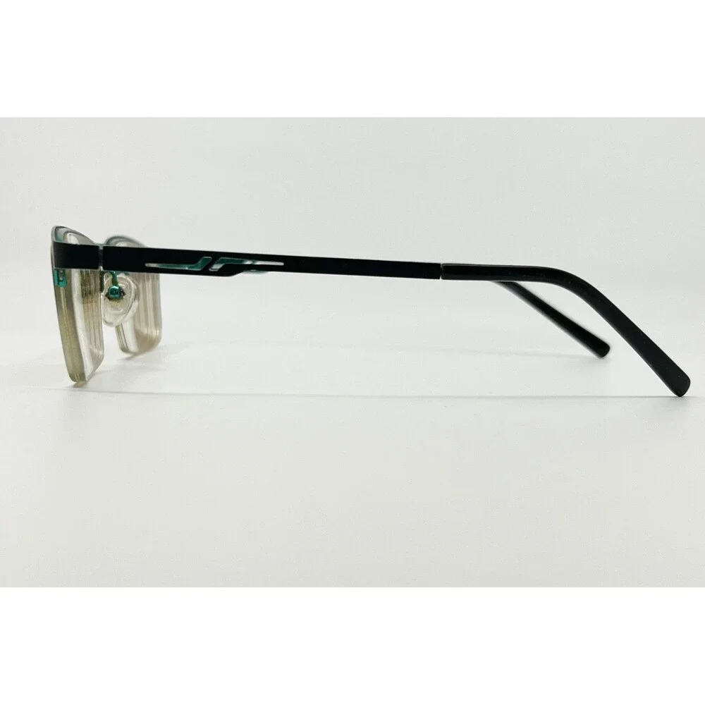 Eyebuydirect Algorithm Glasses Men Black Green Semi-Rimless Rectangle 53-19-145